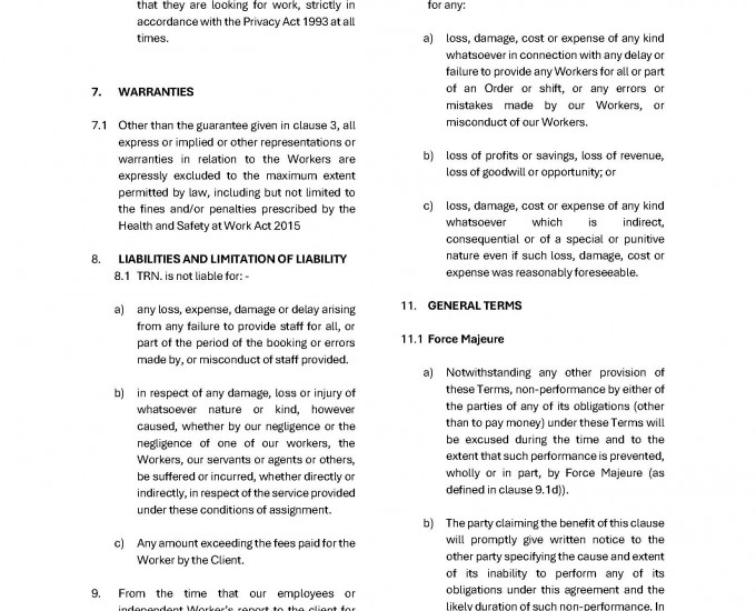 TRN Terms of Business Temporary 2025 Page 4